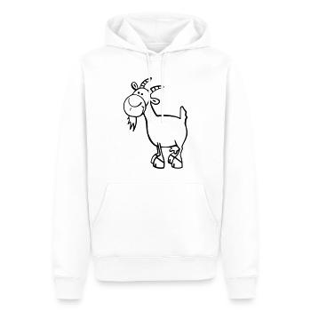 Chévre - Sweat à capuche Premium bio Homme - blanc - Devant - Nico (187cm)