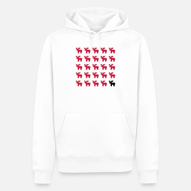 Moose Moose Pattern I Noël - Sweat à capuche Premium bio Homme - blanc