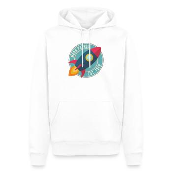 Rakete Moon Patrol Rocket - Men’s Premium Organic Hoodie - white - Front - Nico (187cm)