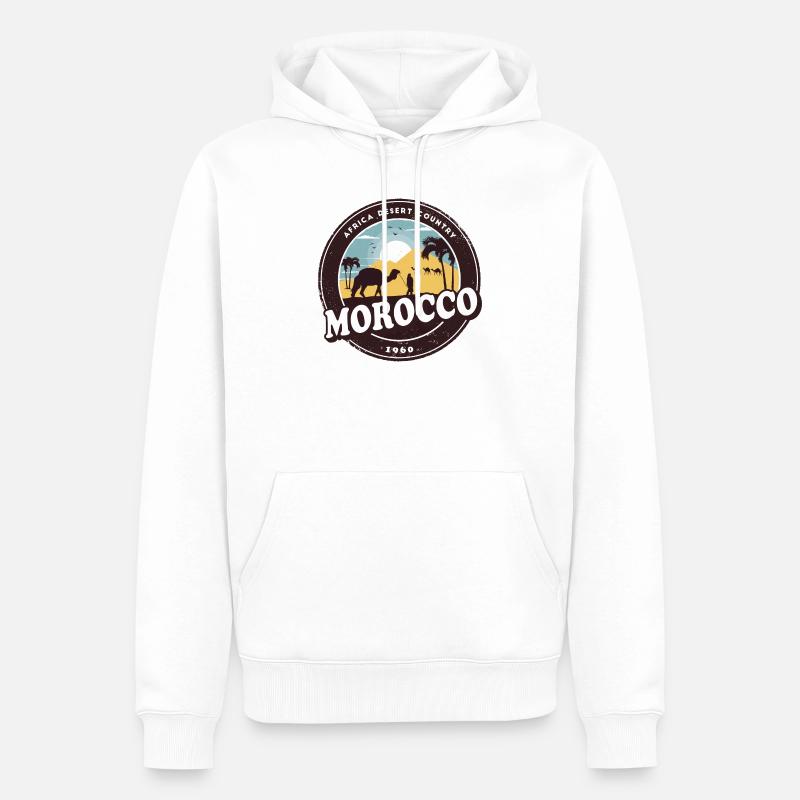 Marokko Kamel Wüsten Design / Geschenkidee - Männer Premium Bio Hoodie - Weiß
