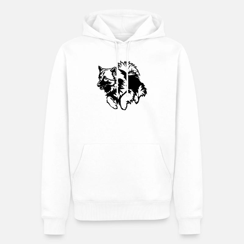 Wolfsspitz - Sweat à capuche Premium bio Homme - blanc