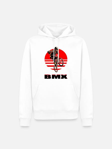 BMX Bike - Men’s Premium Organic Hoodie - white