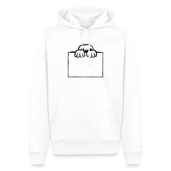 Shield Mole Design - Men’s Premium Organic Hoodie - white - Front - Nico (187cm)