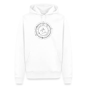 Zodiaque du Sagittaire - Sweat à capuche Premium bio Homme - blanc - Devant - Nico (187cm)