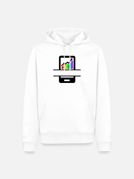 Better results colored graph in smartphone - Men’s Premium Organic Hoodie - white