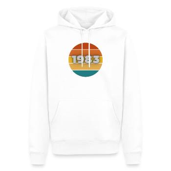 anniversaire 40 ans, 40 ans, vintage - Sweat à capuche Premium bio Homme - blanc - Devant - Nico (187cm)