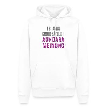 i bi amoi grundsätzlich aundara Meinung, Dialekt - Männer Premium Bio Hoodie - Weiß - Vorne - Nico (187cm)