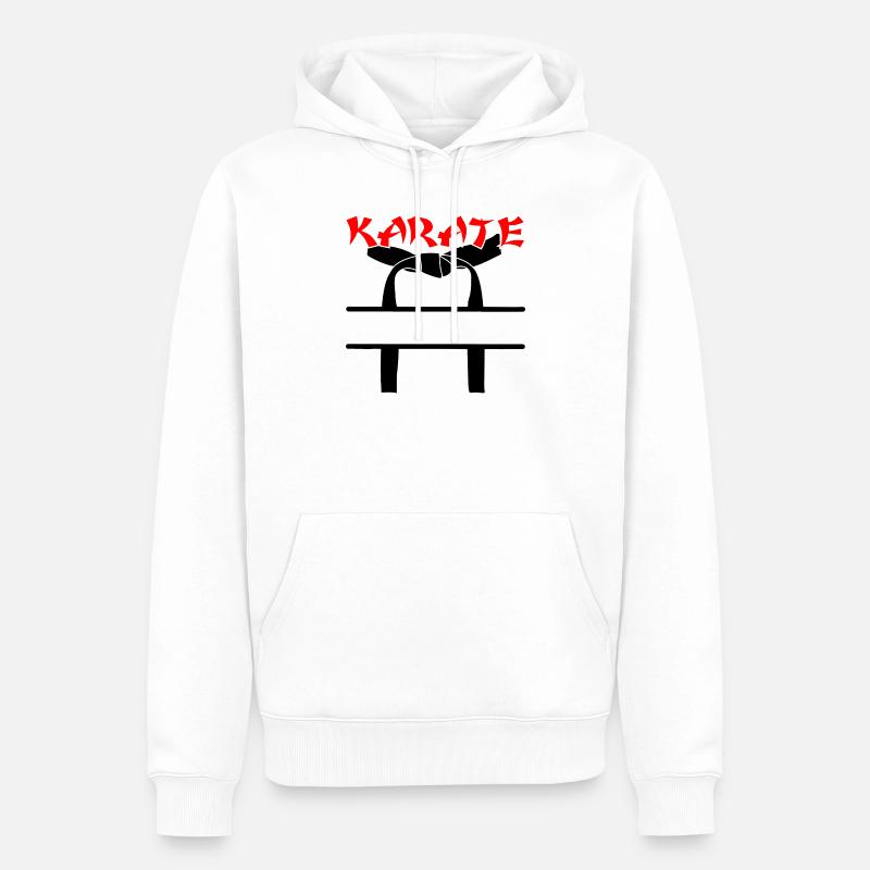 Karate mit schwarzem Gürtel - Männer Premium Bio Hoodie - Weiß