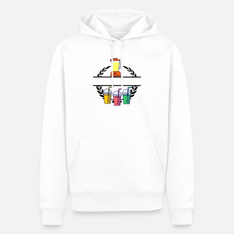Smoothie blender en couronne de laurier - Sweat à capuche Premium bio Homme - blanc