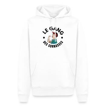 copine, meilleures copines, bande de filles - Sweat à capuche Premium bio Homme - blanc - Devant - Nico (187cm)