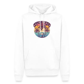 Palm Beach - Männer Premium Bio Hoodie - Weiß - Vorne - Nico (187cm)