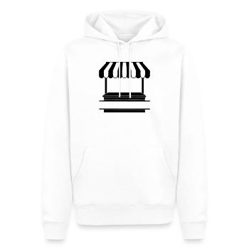 Marktstand-Logo transparent - Männer Premium Bio Hoodie - Weiß - Vorne - Nico (187cm)