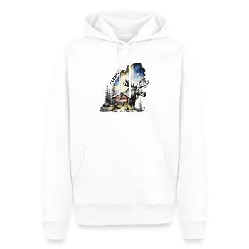 Sverige - Schweden - Elch - Schwedenhaus - Männer Premium Bio Hoodie - Weiß - Vorne - Nico (187cm)