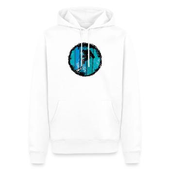 Silhouette de sommet bleu - Sweat à capuche Premium bio Homme - blanc - Devant - Nico (187cm)