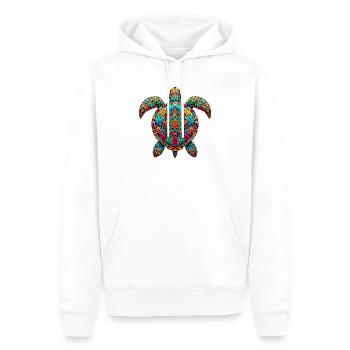 Meeresschildkröte mit Mandalas verziert - Männer Premium Bio Hoodie - Weiß - Vorne - Nico (187cm)