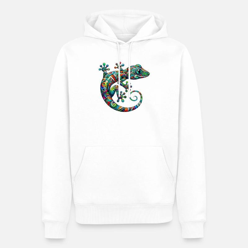 Gecko - Sweat à capuche Premium bio Homme - blanc