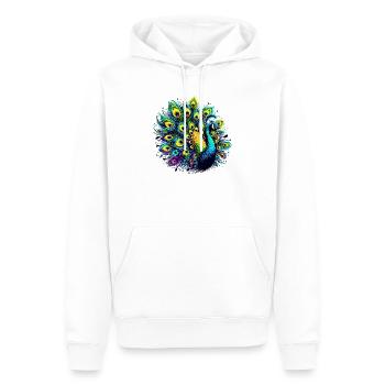 Pfau - Männer Premium Bio Hoodie - Weiß - Vorne - Nico (187cm)
