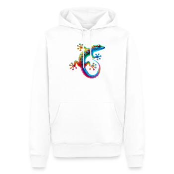 Gecko - Men’s Premium Organic Hoodie - white - Front - Nico (187cm)