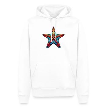 Étoile de mer - Sweat à capuche Premium bio Homme - blanc - Devant - Nico (187cm)