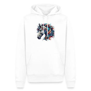 Pferd - Männer Premium Bio Hoodie - Weiß - Vorne - Nico (187cm)