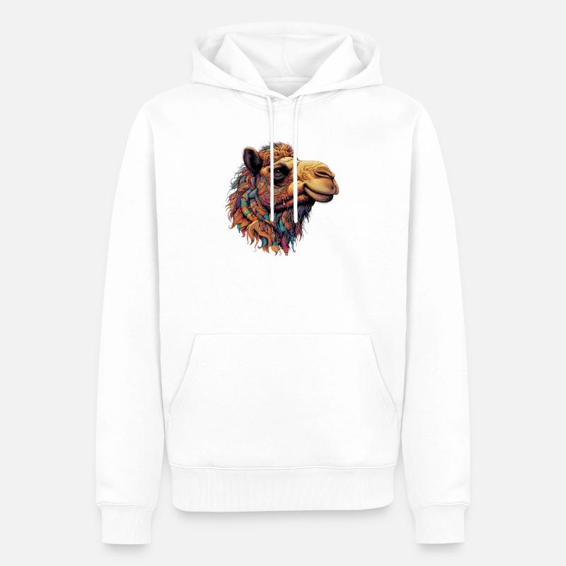 Kamel - Männer Premium Bio Hoodie - Weiß