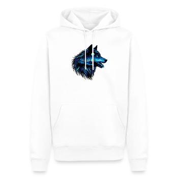 Loup - Sweat à capuche Premium bio Homme - blanc - Devant - Nico (187cm)
