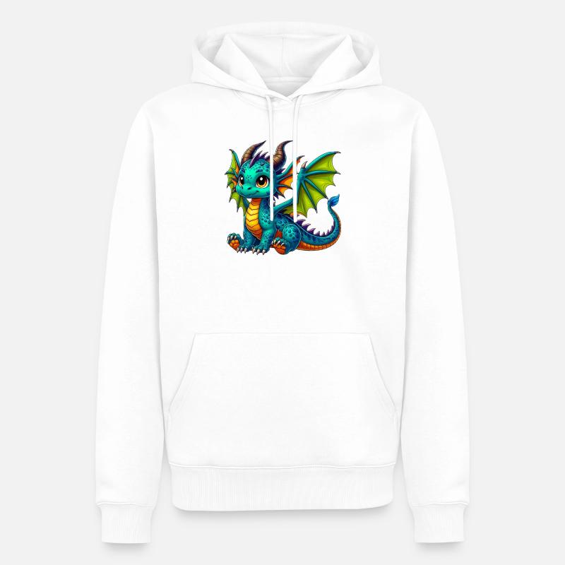 Drache - Männer Premium Bio Hoodie - Weiß