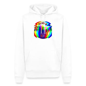 Silhouettes de surfeurs aux couleurs de l’arc-en-ciel - Sweat à capuche Premium bio Homme - blanc - Devant - Nico (187cm)