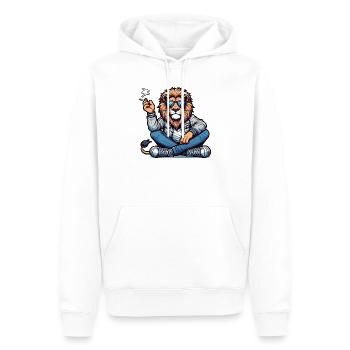 Löwenrebell mit Sonnenbrille - Männer Premium Bio Hoodie - Weiß - Vorne - Nico (187cm)