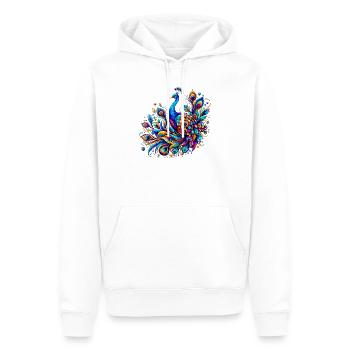 Paon - Sweat à capuche Premium bio Homme - blanc - Devant - Nico (187cm)