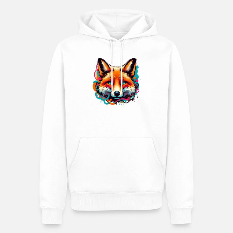 Fuchs - Männer Premium Bio Hoodie - Weiß