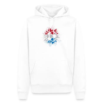 Football Color Explosion Pays-Bas Équipe des Pays-Bas - Sweat à capuche Premium bio Homme - blanc - Devant - Nico (187cm)