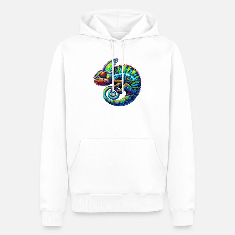Caméléon - Sweat à capuche Premium bio Homme - blanc
