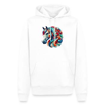 Cheval - Sweat à capuche Premium bio Homme - blanc - Devant - Nico (187cm)