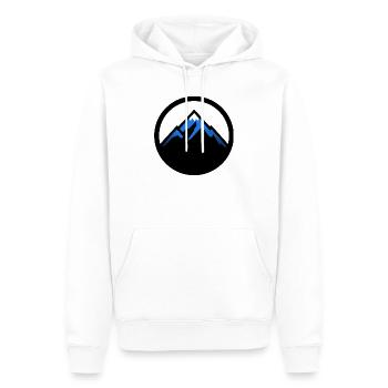 Ein einfaches Berge und Outdoor Logo - Männer Premium Bio Hoodie - Weiß - Vorne - Nico (187cm)