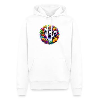 Lémurien - Sweat à capuche Premium bio Homme - blanc - Devant - Nico (187cm)
