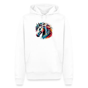 Cheval - Sweat à capuche Premium bio Homme - blanc - Devant - Nico (187cm)