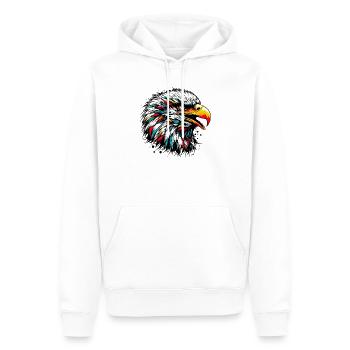 Adler - Männer Premium Bio Hoodie - Weiß - Vorne - Nico (187cm)
