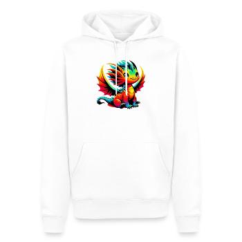 Dragon - Men’s Premium Organic Hoodie - white - Front - Nico (187cm)