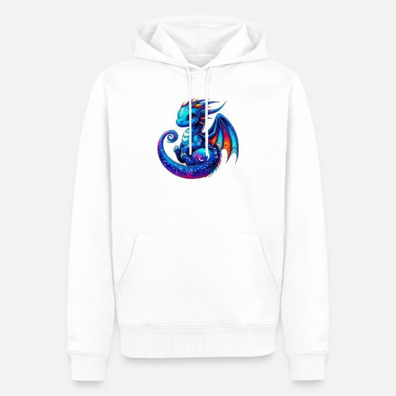 Drache - Männer Premium Bio Hoodie - Weiß