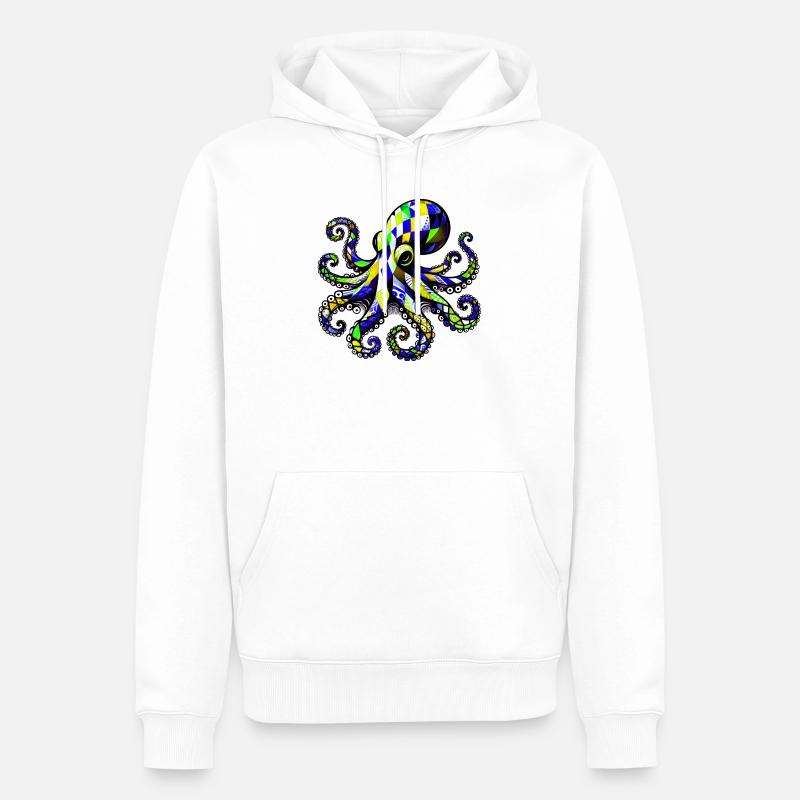 Pieuvre - Sweat à capuche Premium bio Homme - blanc