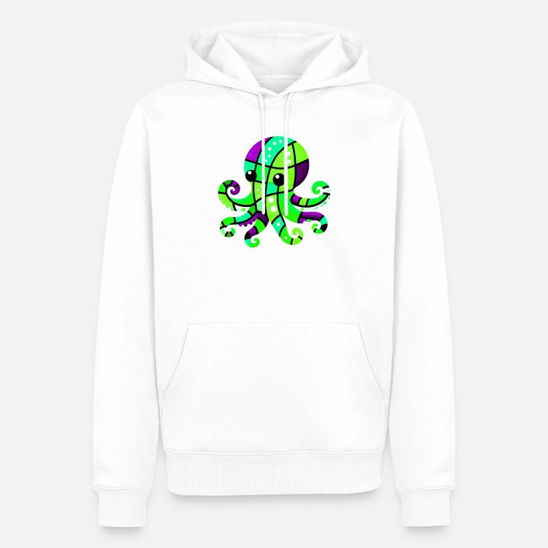 Pieuvre - Sweat à capuche Premium bio Homme - blanc