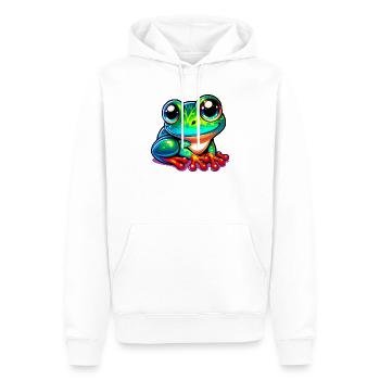 Grenouille - Sweat à capuche Premium bio Homme - blanc - Devant - Nico (187cm)