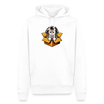 Astronaut Katze - Männer Premium Bio Hoodie - Weiß - Vorne - Nico (187cm)
