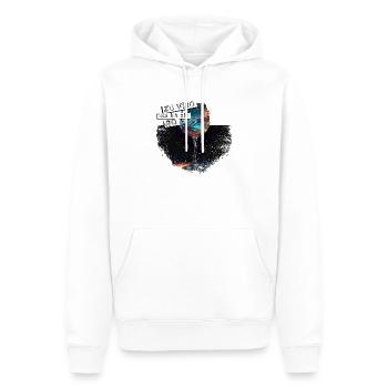 Je ne dis jamais NON au Vino > photo Verre à vin - Sweat à capuche Premium bio Homme - blanc - Devant - Nico (187cm)