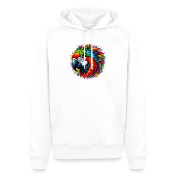 Perroquet - Sweat à capuche Premium bio Homme - blanc - Devant - Nico (187cm)