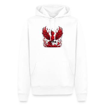 Red Phoenix - Men’s Premium Organic Hoodie - white - Front - Nico (187cm)