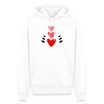 HEART. NOEL. CHRISTMAS. HEARTS. HEART. FATHER's DAY - Men’s Premium Organic Hoodie - white - Front - Nico (187cm)