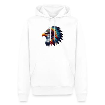 Amerikanischer Indianer Adler Amerikanische Rothaut - Männer Premium Bio Hoodie - Weiß - Vorne - Nico (187cm)
