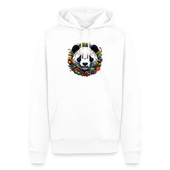 Panda - Männer Premium Bio Hoodie - Weiß - Vorne - Nico (187cm)